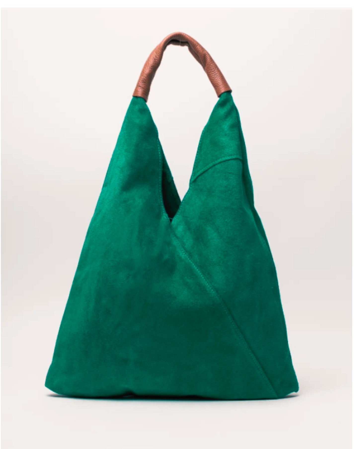 shopper piel ante verde, cierre en lazo con monedero a juego, estilo moderno y elegante