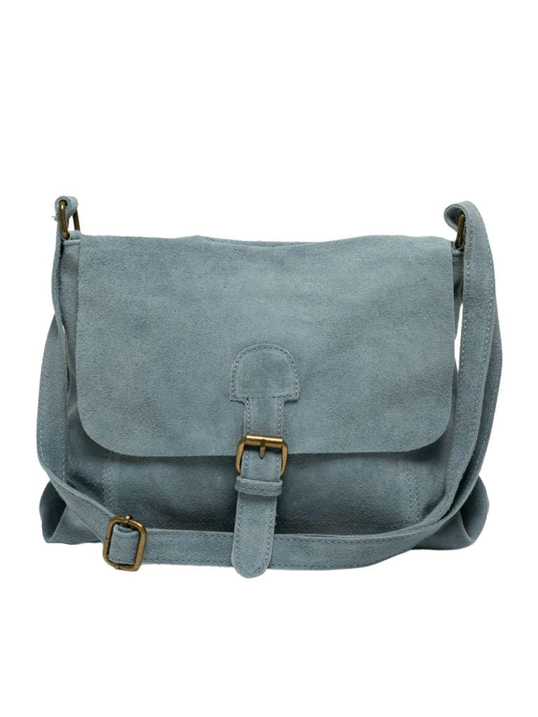 Bolso de piel ante gris para mujer, elegante con correa ajustable y cierre seguro, Cuero genuino. Comprar bolsos de piel online