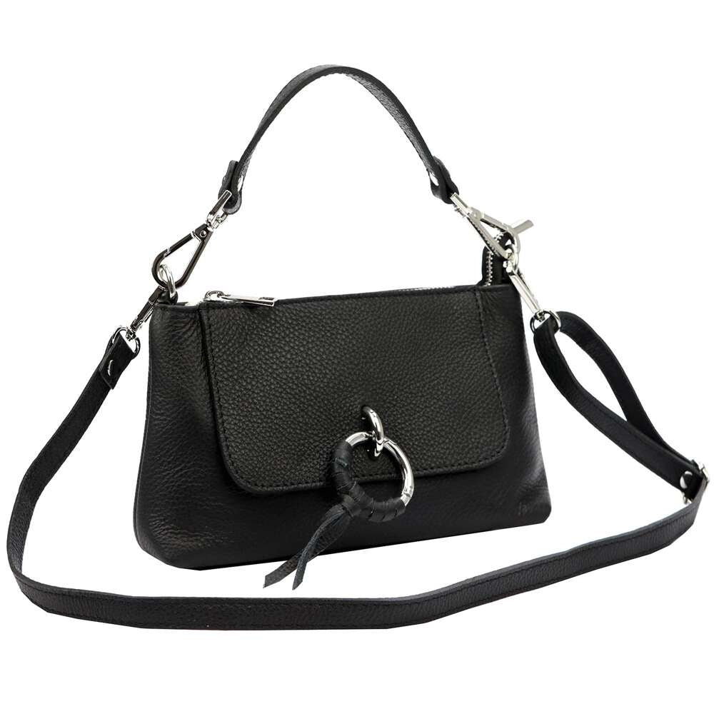 bolso de piel negro. de mano con correa para hombro. bolsos de piel baratos