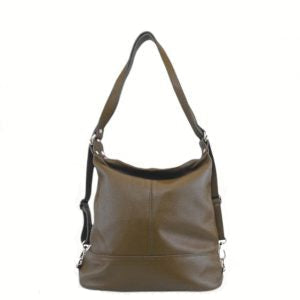 Bolso mochila de piel marrón para mujer, versátil y funcional, convertible en bolso bandolera de piel