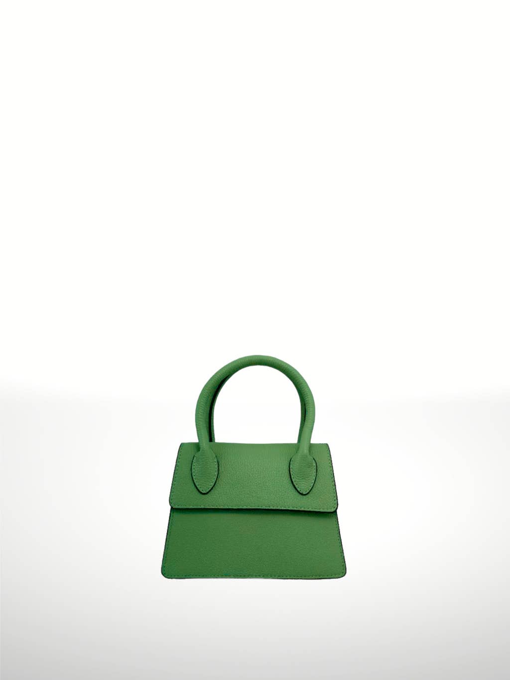 Bolso de piel verde, bolso de mano. cuero genuino.