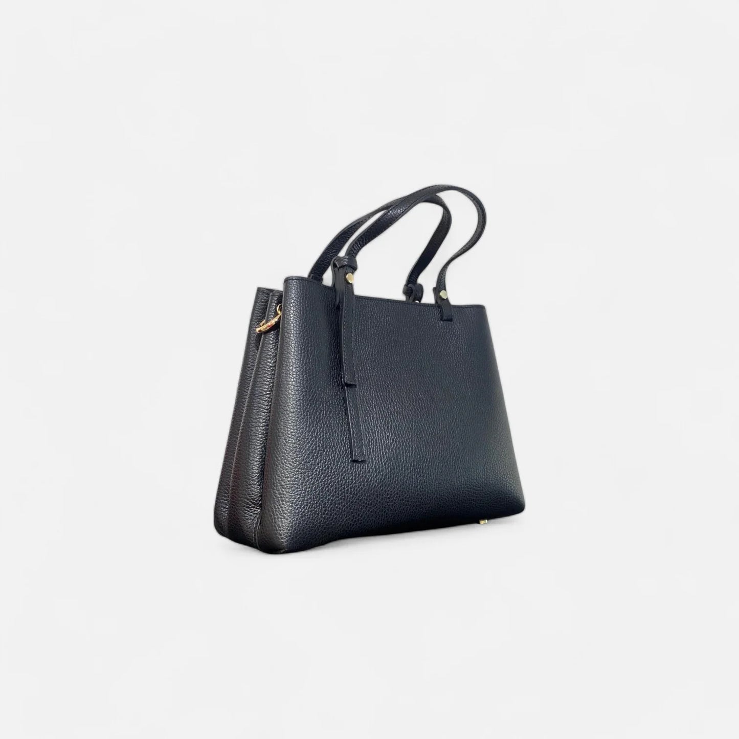 Bolso de piel negro para mujer, diseño elegante .Fabricado en piel genuina